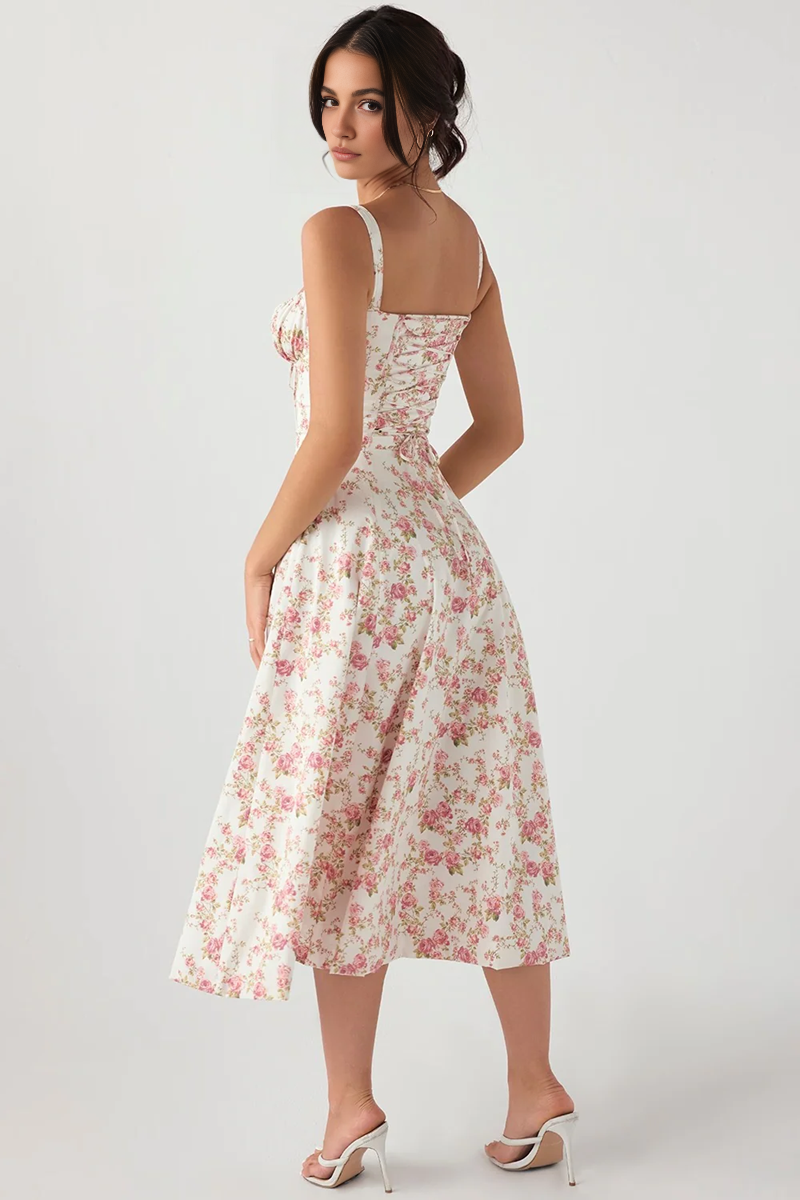 Pink Slit Midi Sundress