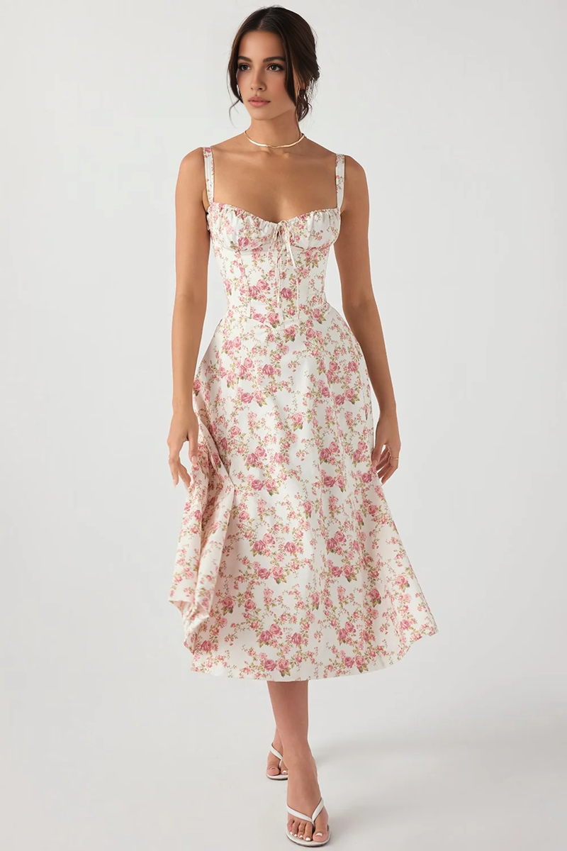 Pink Slit Midi Sundress