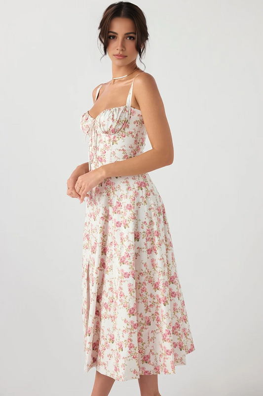 Pink Slit Midi Sundress