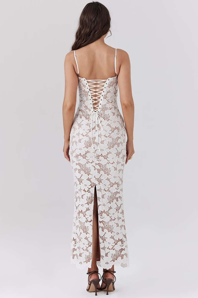 White Floral Maxi Dress