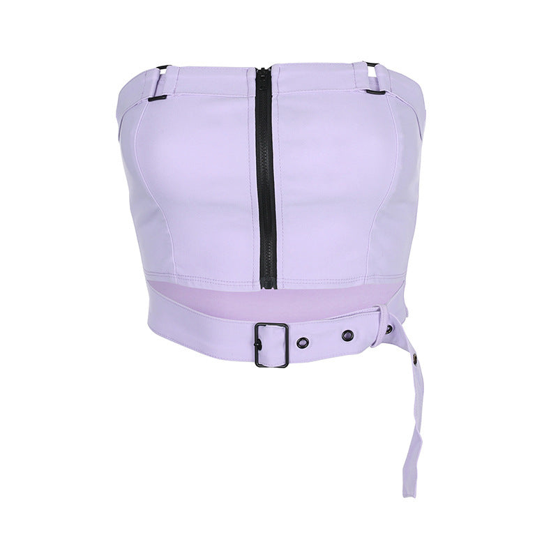 Small vest with lacing and zipper