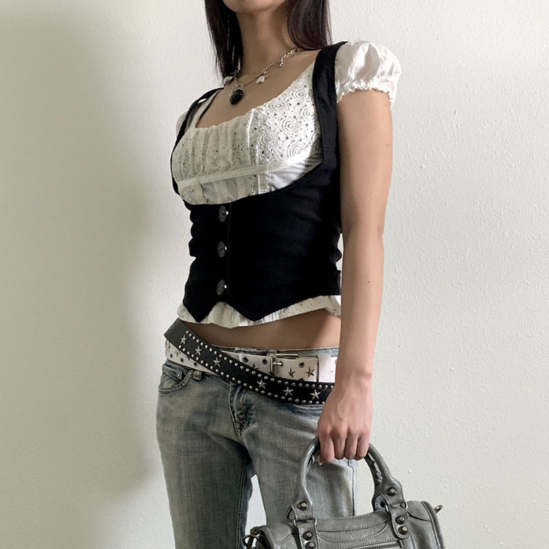 Pure Color Tight Slim Fit Vest Vest