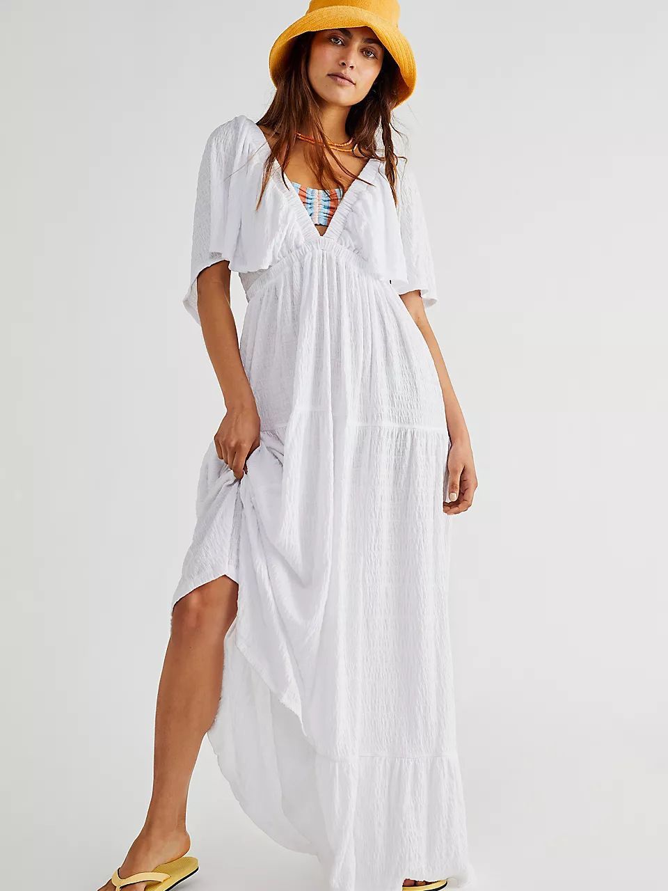 European And American Leisure Fashion Summer V-neck Loose Long Dress