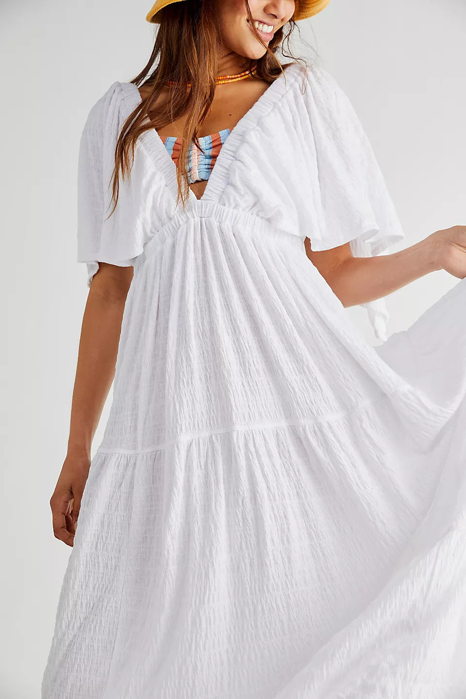 European And American Leisure Fashion Summer V-neck Loose Long Dress