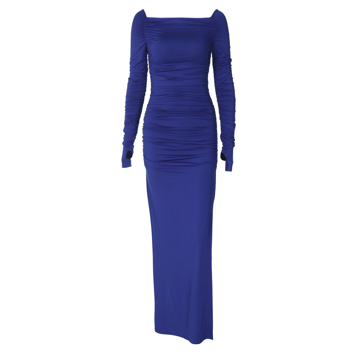 Women's Off-shoulder Off-the-shoulder Collar Tight Pleated Split Dress