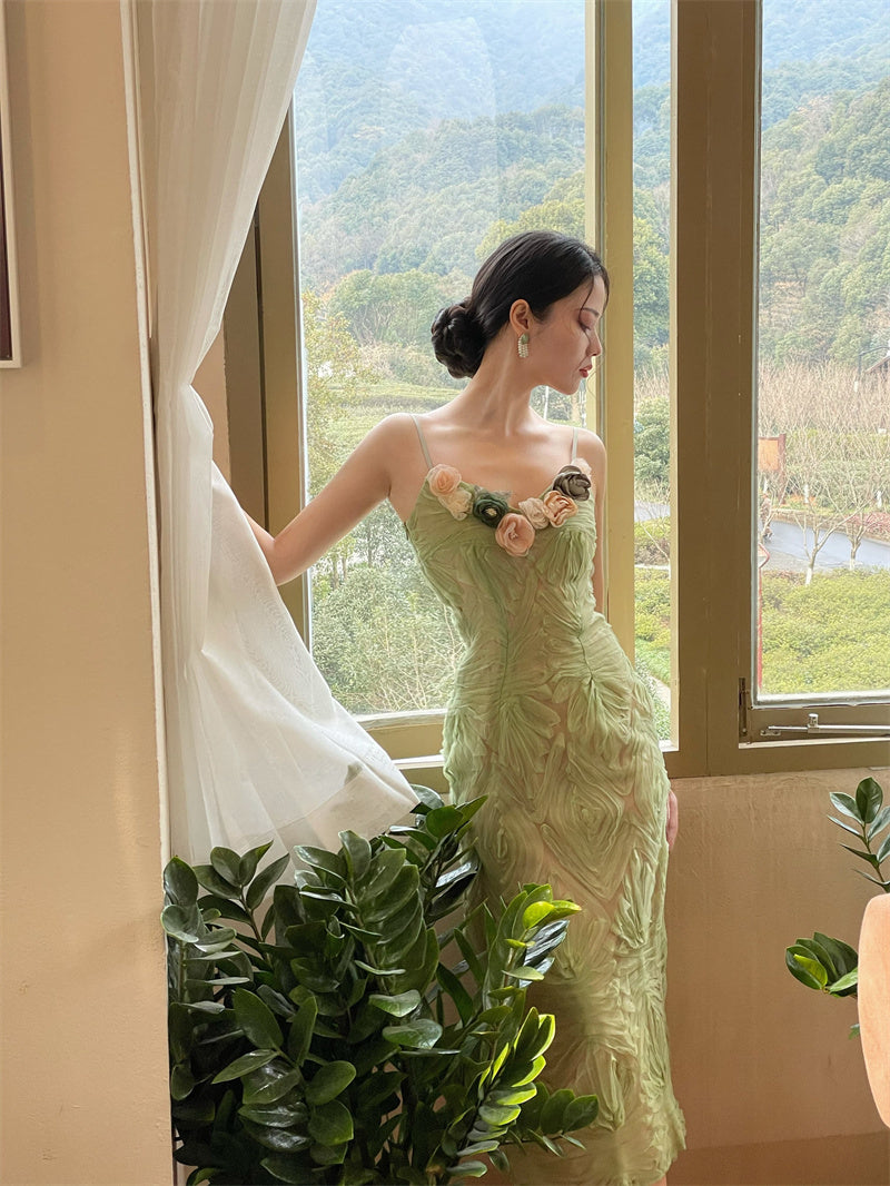 Fashion Ladies Green Sunny Dress