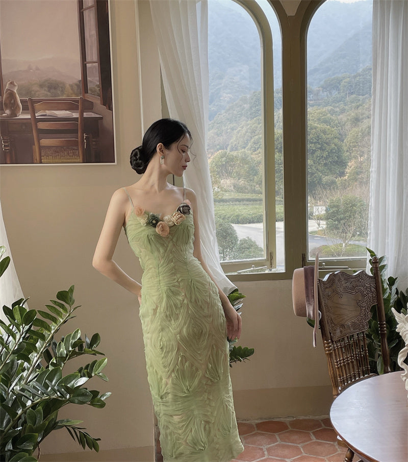 Fashion Ladies Green Sunny Dress