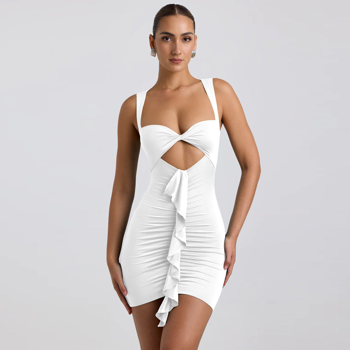 Women's Pleated Ribbon Dress Slim Fit