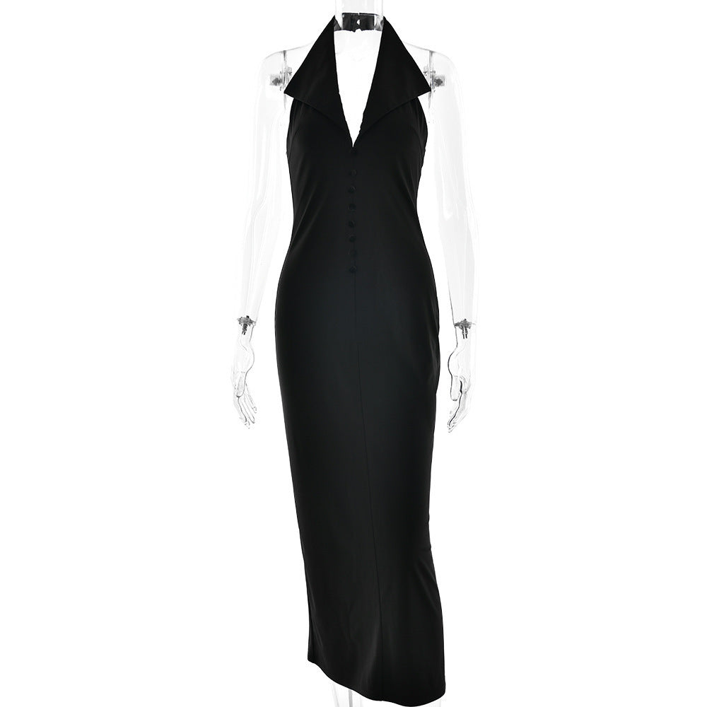 Women's Fashion Halter Tight One Step Dress