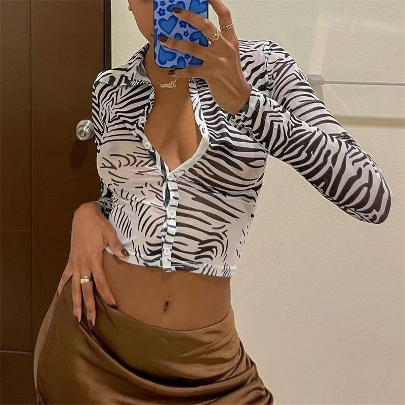 Skinny Short Perspective Long Sleeve Shirt