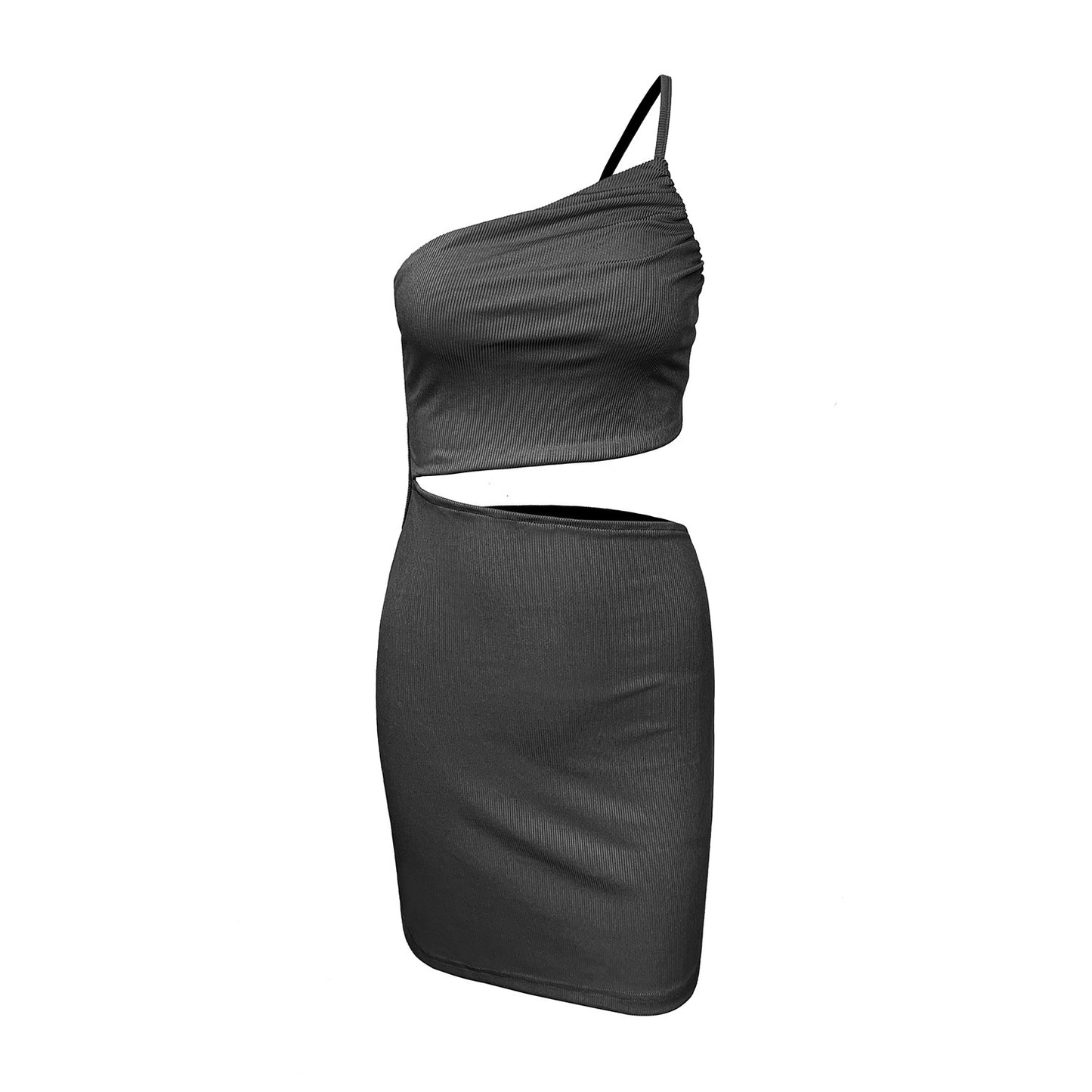Women's Niche One-shoulder Drawstring Dress With A Sense Of Design