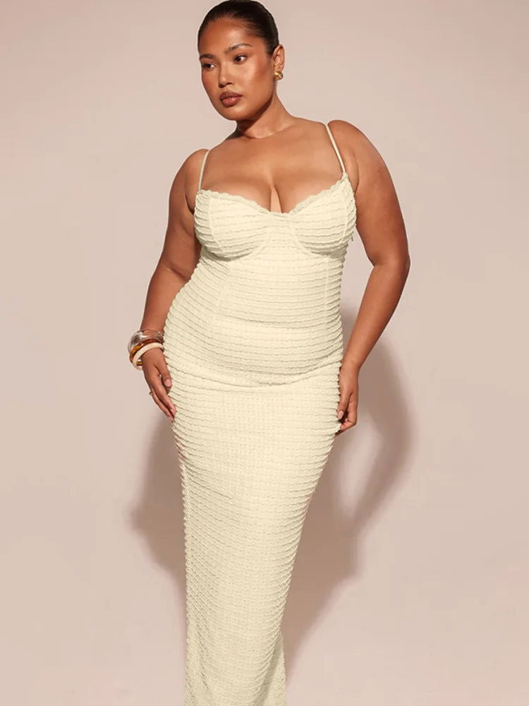 Apricot Backless Maxi Dress