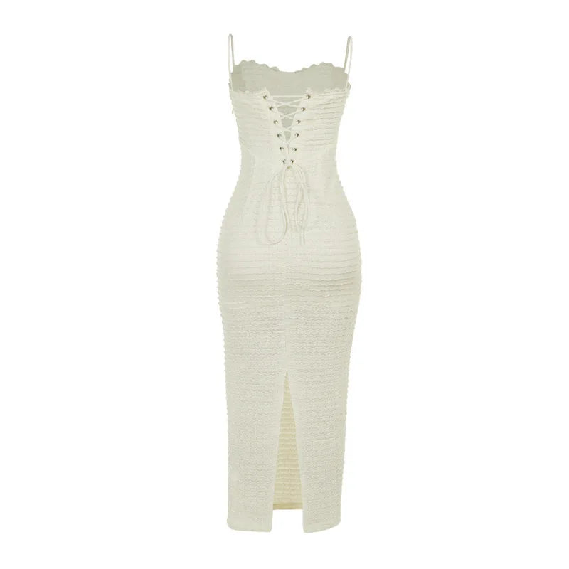 Apricot Backless Maxi Dress