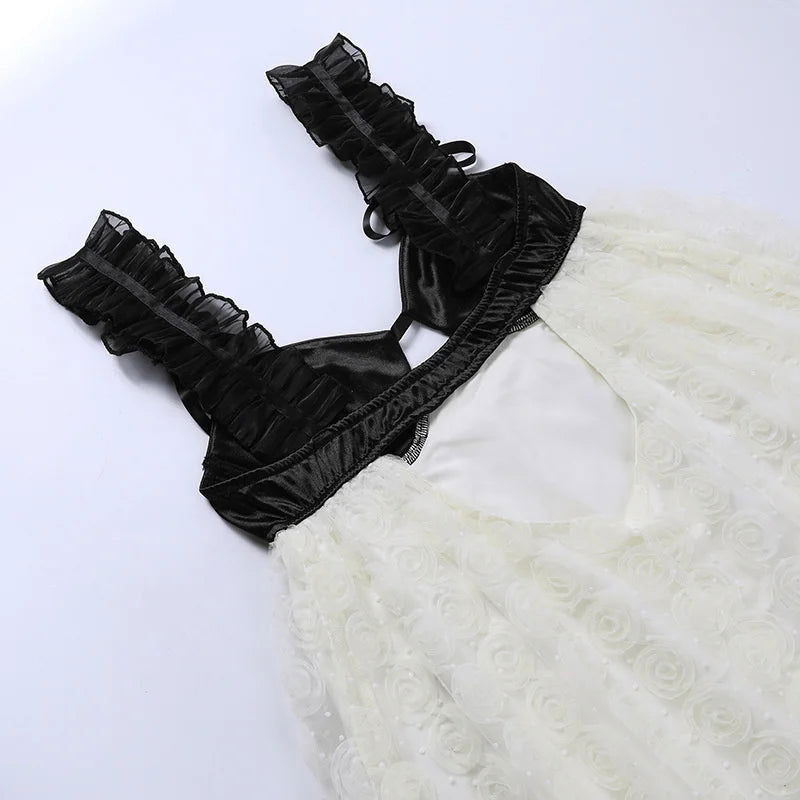 Apricot See Through Lace Mini Dress