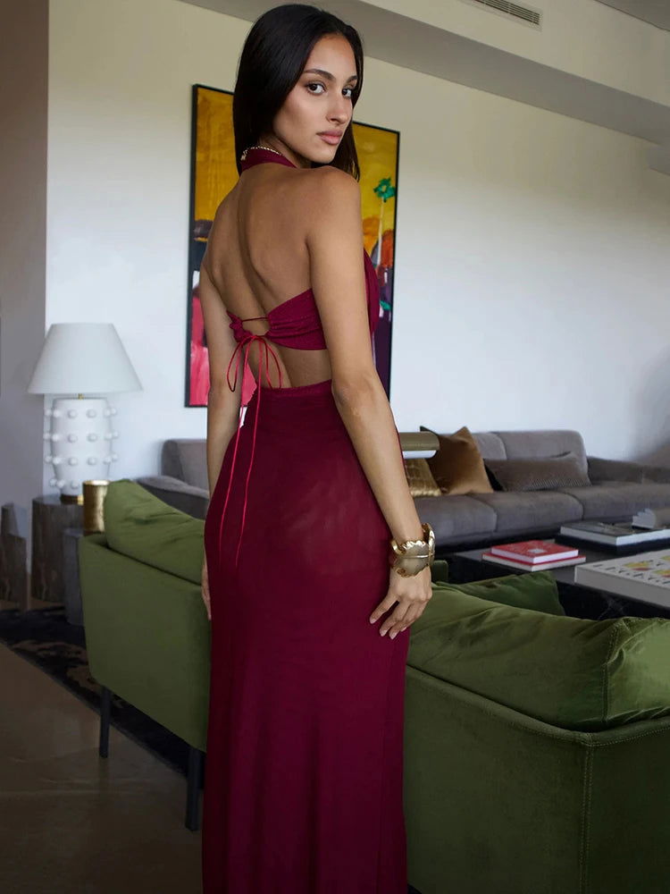 Backless Bodycon Maxi Dress