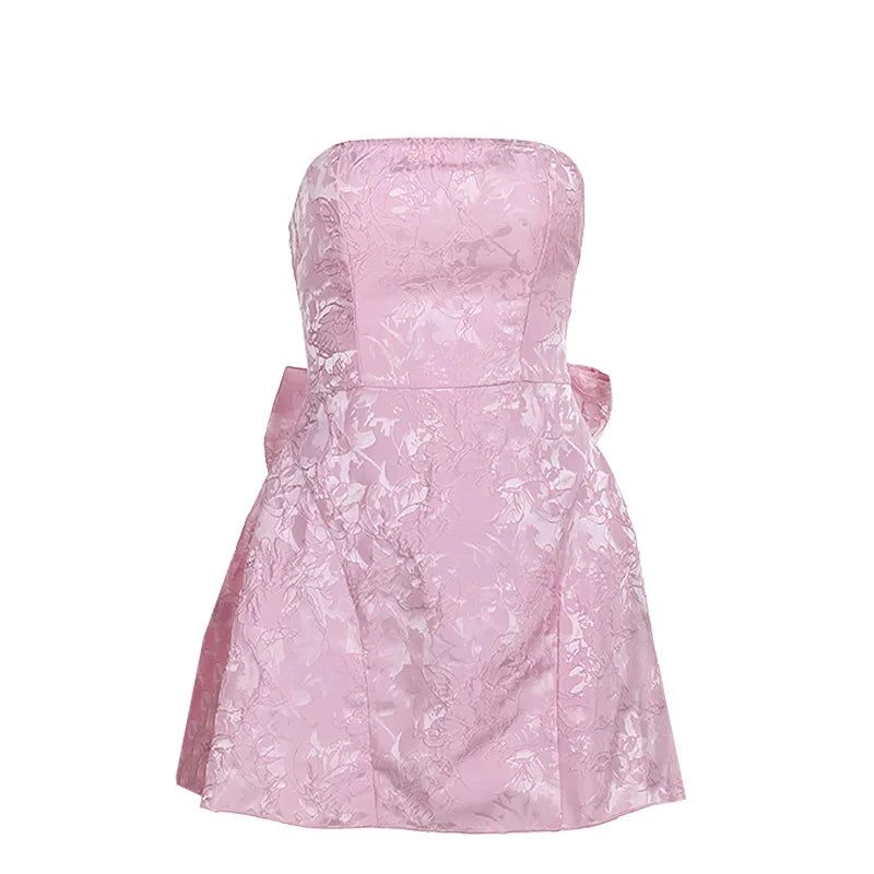 Backless Bow Mini Dress