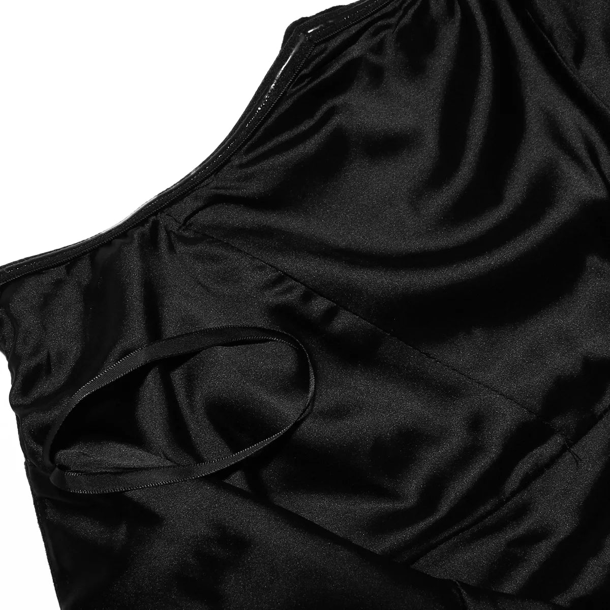 Black Corset Velvet Satin Midi Dress