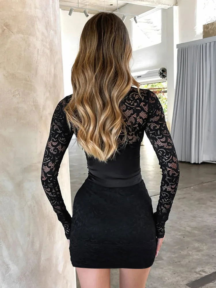Black Lace Mini Dress