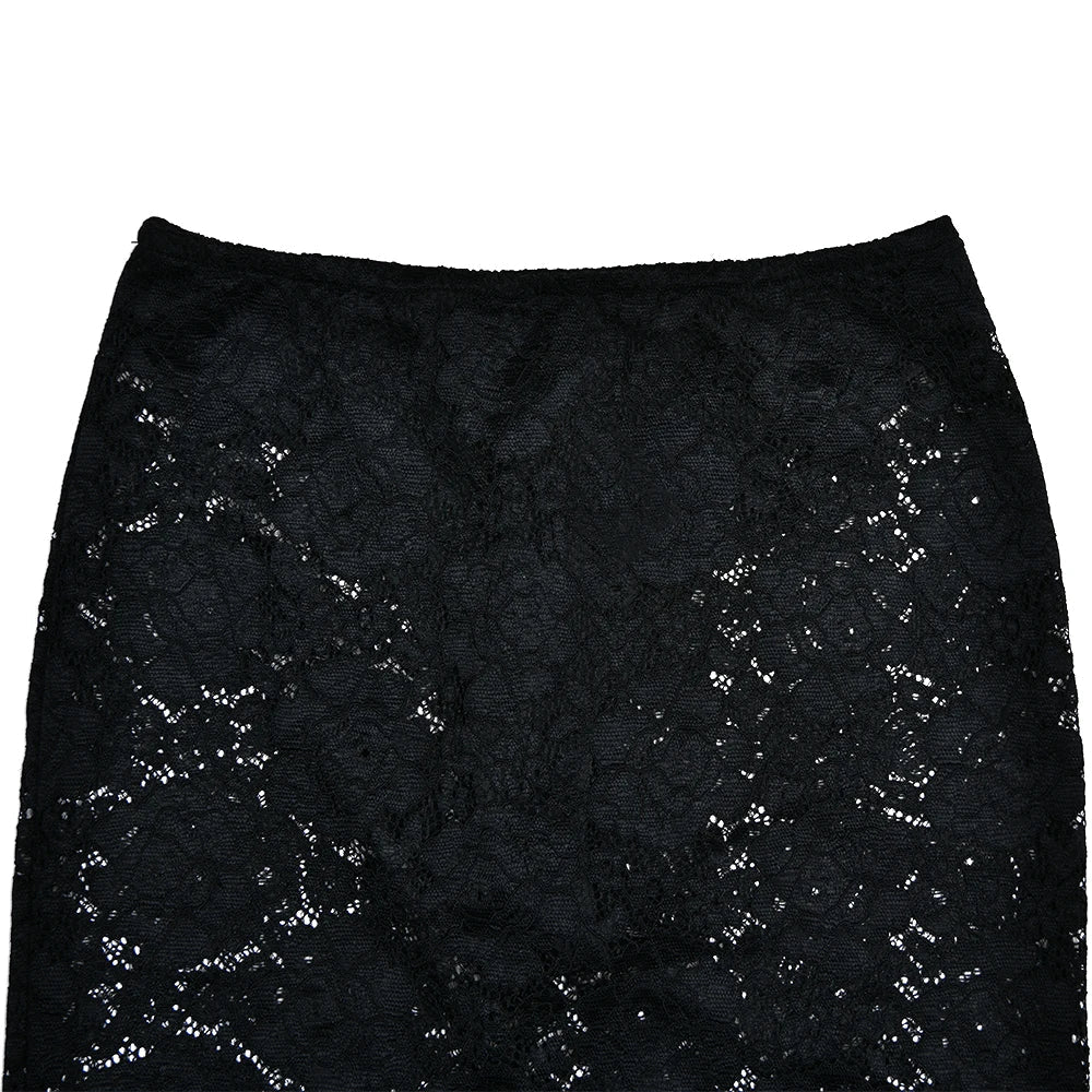 Black Lace Top and Maxi Skirt Set