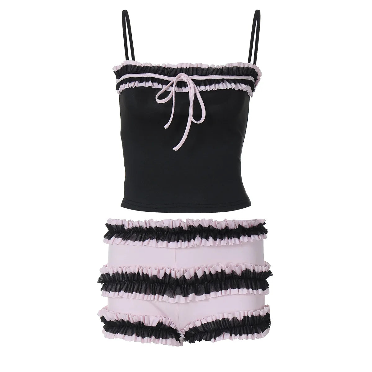 Bow Top and Shorts Two Piece Set