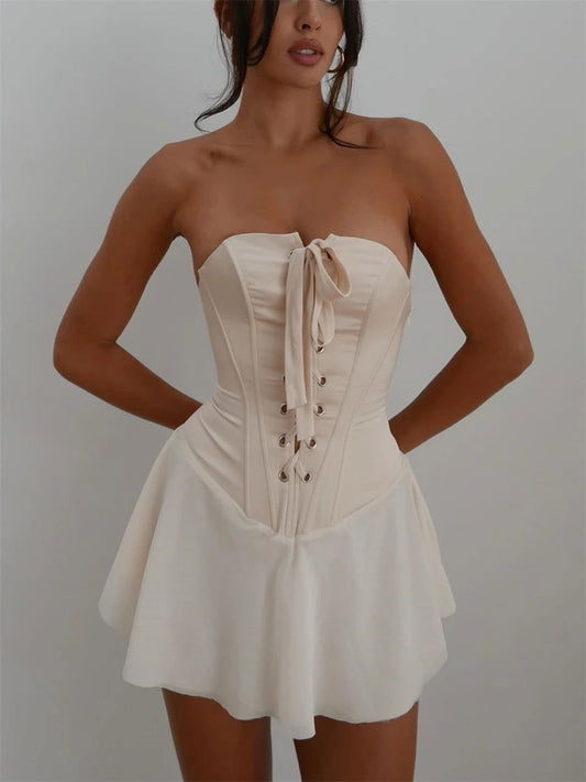 Corset Strapless Off Shoulder Mini Dress