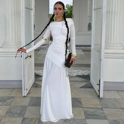Long Sleeve Ruched Maxi Dress