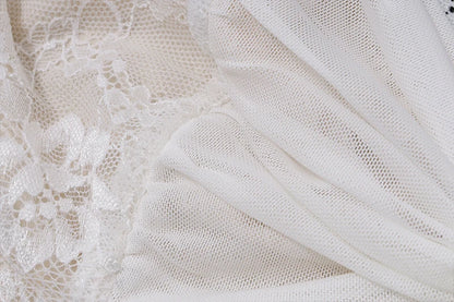 White Mesh Lace Crop Top