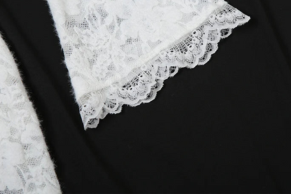 Embroidery Ruffles See Through Dress