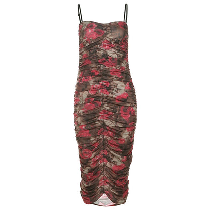 Elegant Flower Dress with Square Collar and Backless Design