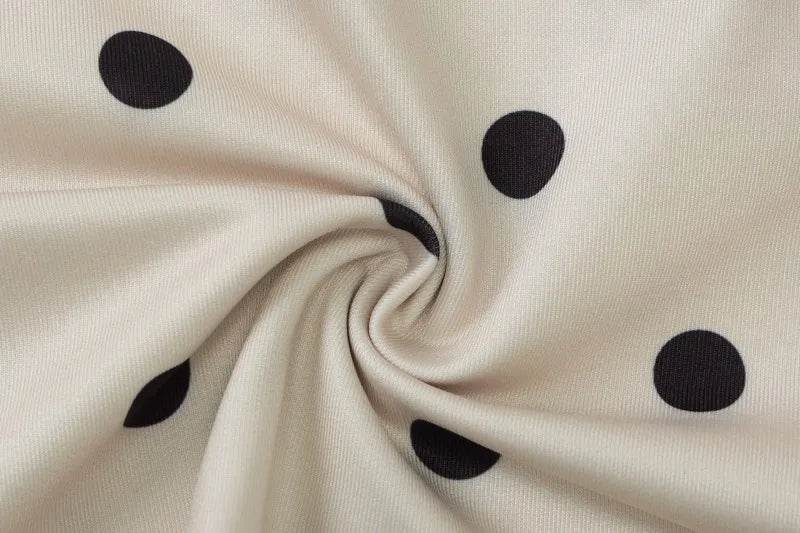 Khaki Polka Dot Crew Neck Sleeveless Top