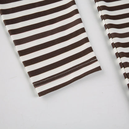Overiz Striped Crewneck Long Sleeve Top