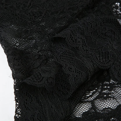 Lace Patchwork Backless Halter Neck Camisole Top