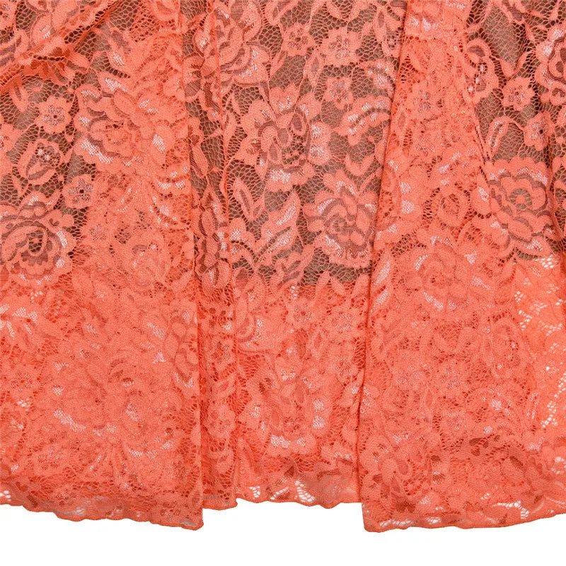 Floral Lace Maxi Dress For Orange Spaghetti Strap Sleeveless Backless Bodycon Long Dress