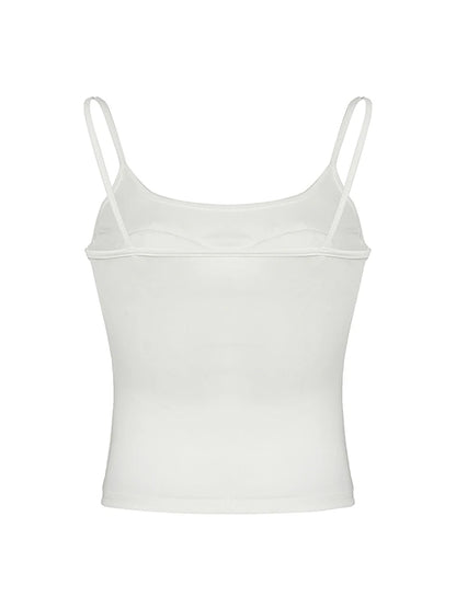 Lace Bow White Camisole - Cute Sleeveless Slim Crop Top