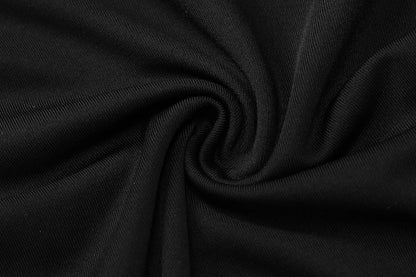 Black V Neck Lace Up Slit Maxi Dress