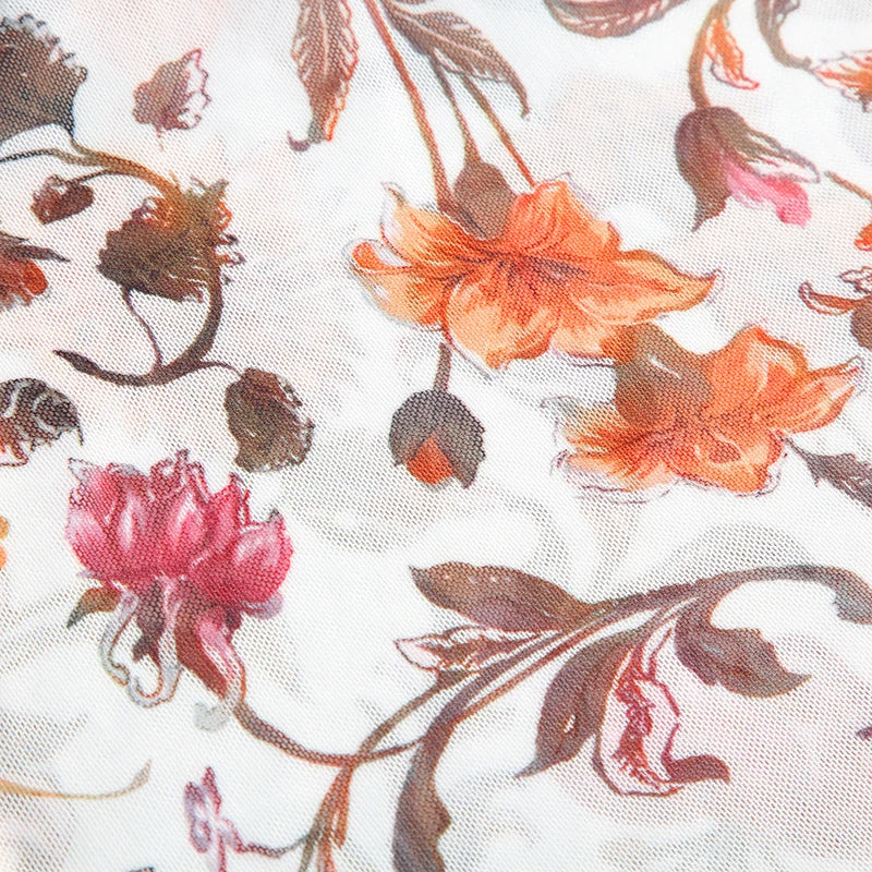 Floral Slim V-Neck Top