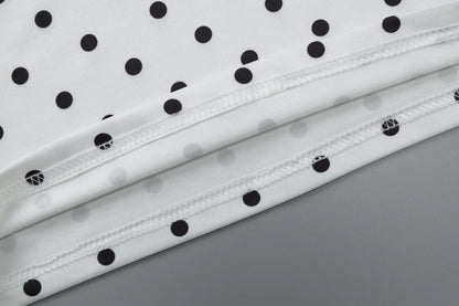 White Halter Sleeveless Backless Slim Polka Dot Top