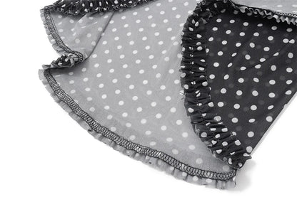 Black Backless V-Neck Polka Dot Maxi Dress