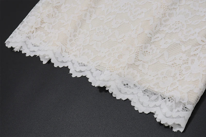 White Lace Hollow Out Sleeveless Sheath Maxi Dress