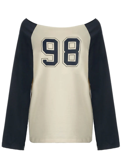 Looe Shirt Slah Neck Patchwork
