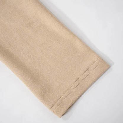 Khaki Off Shoulder Pleated Long Sleeve Top