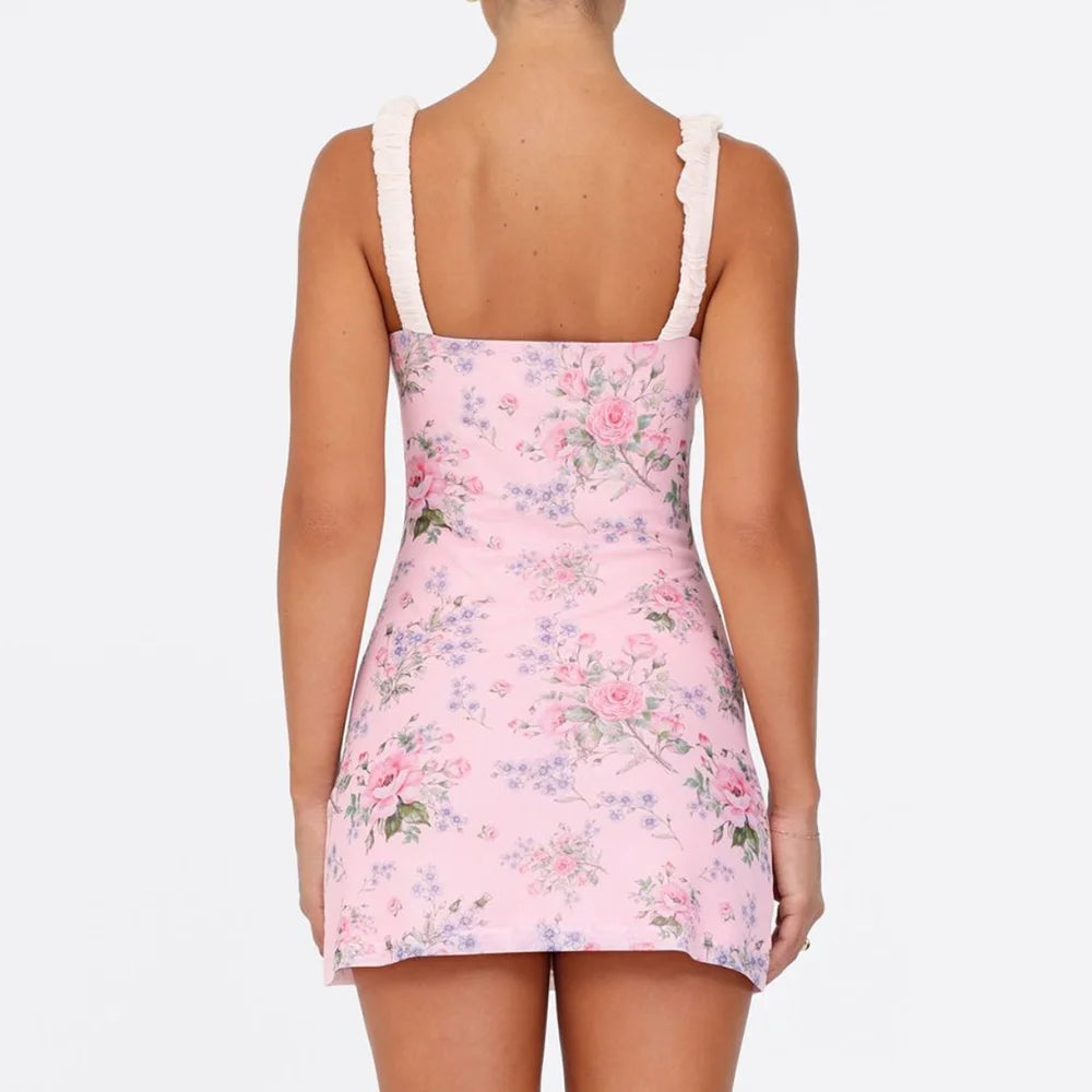 Pink Floral Mini Dress