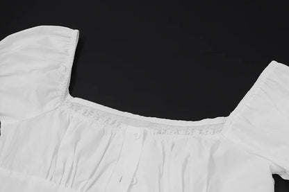 White Raglan Sleeve Button Detail Tank Top