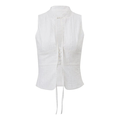 White Sleeveless Slim Vest