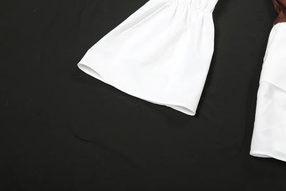Long Puff Sleeve Mini Bodycon Dress