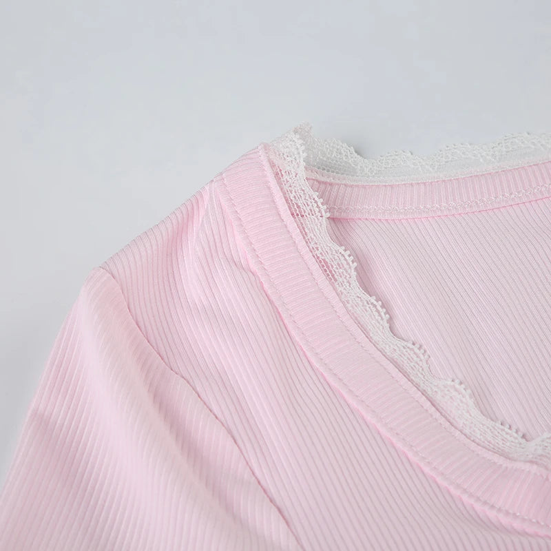 Pink Ruched Bow Crop Top