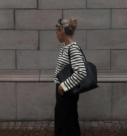 Striped Knit 2 Piece Set: Zebra Cardigan & High Waist Shorts
