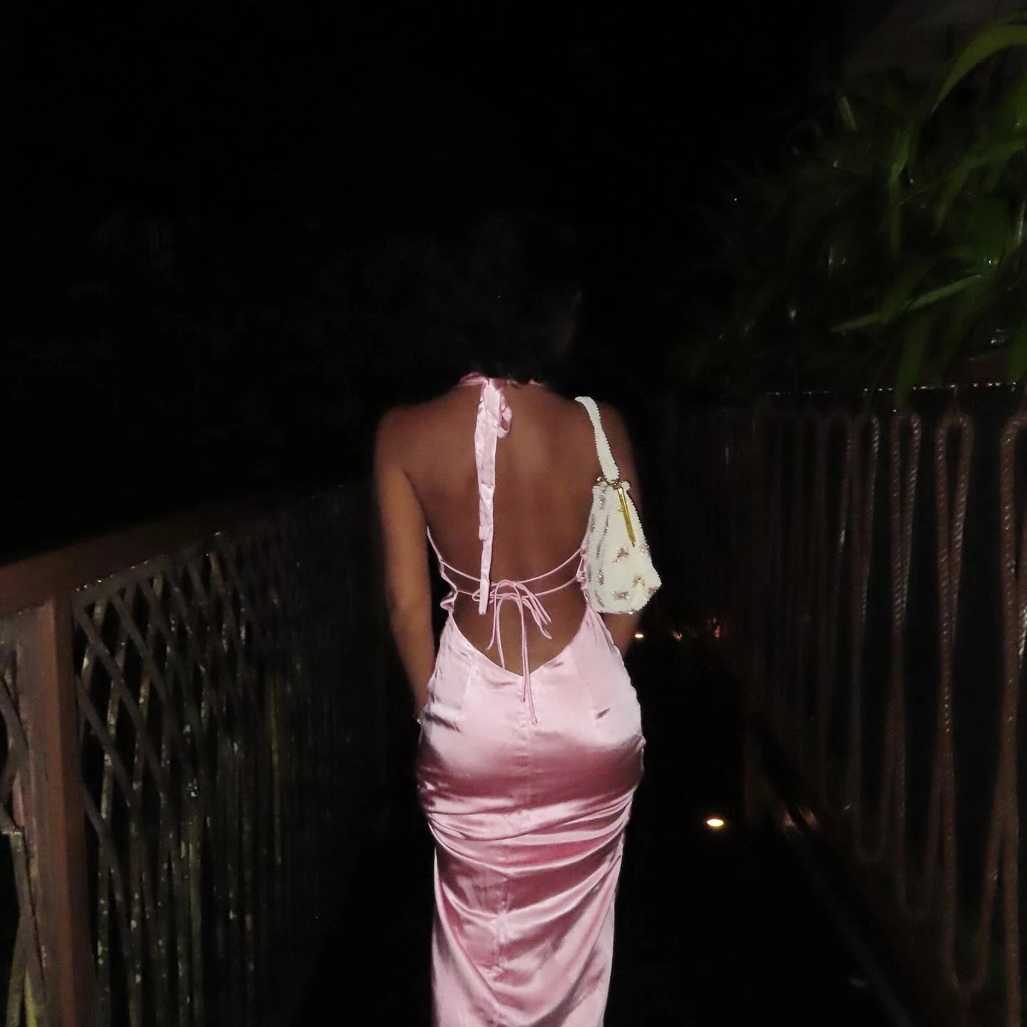 Satin Backless Maxi Dress