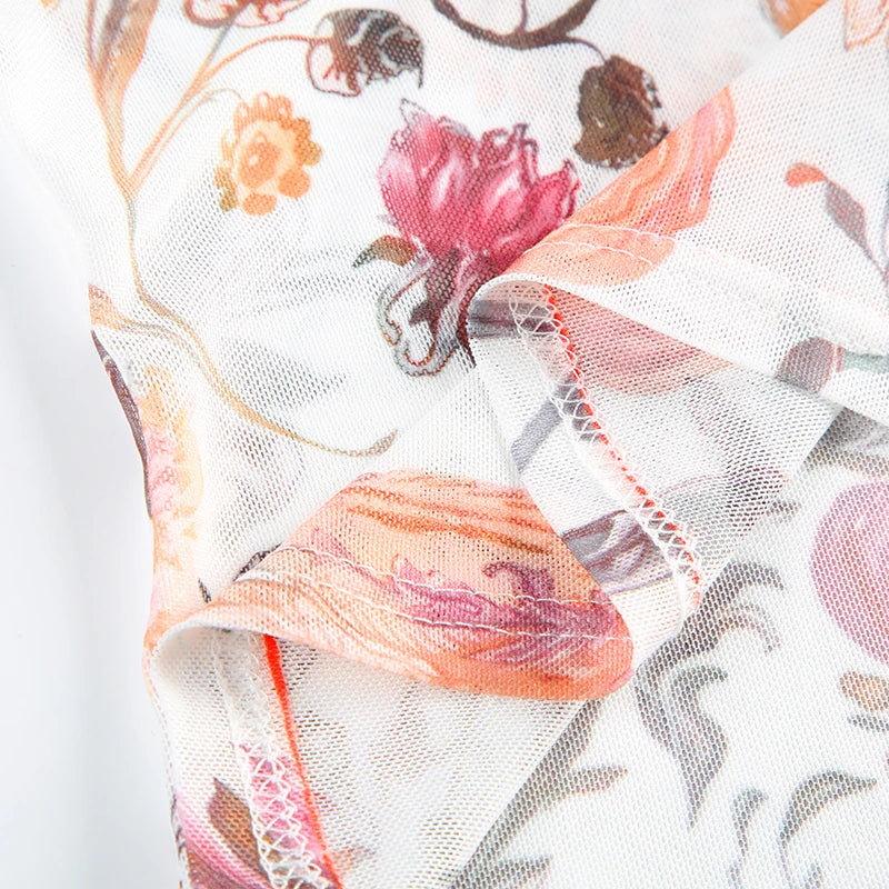 Floral Slim V-Neck Top