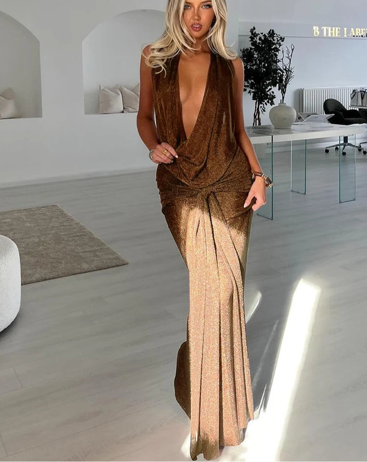 Ruched Dress Swing Low- Tael Long Bodycon